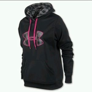 Under Armour Storm Plaid Logo Black Hoodie SZ:M